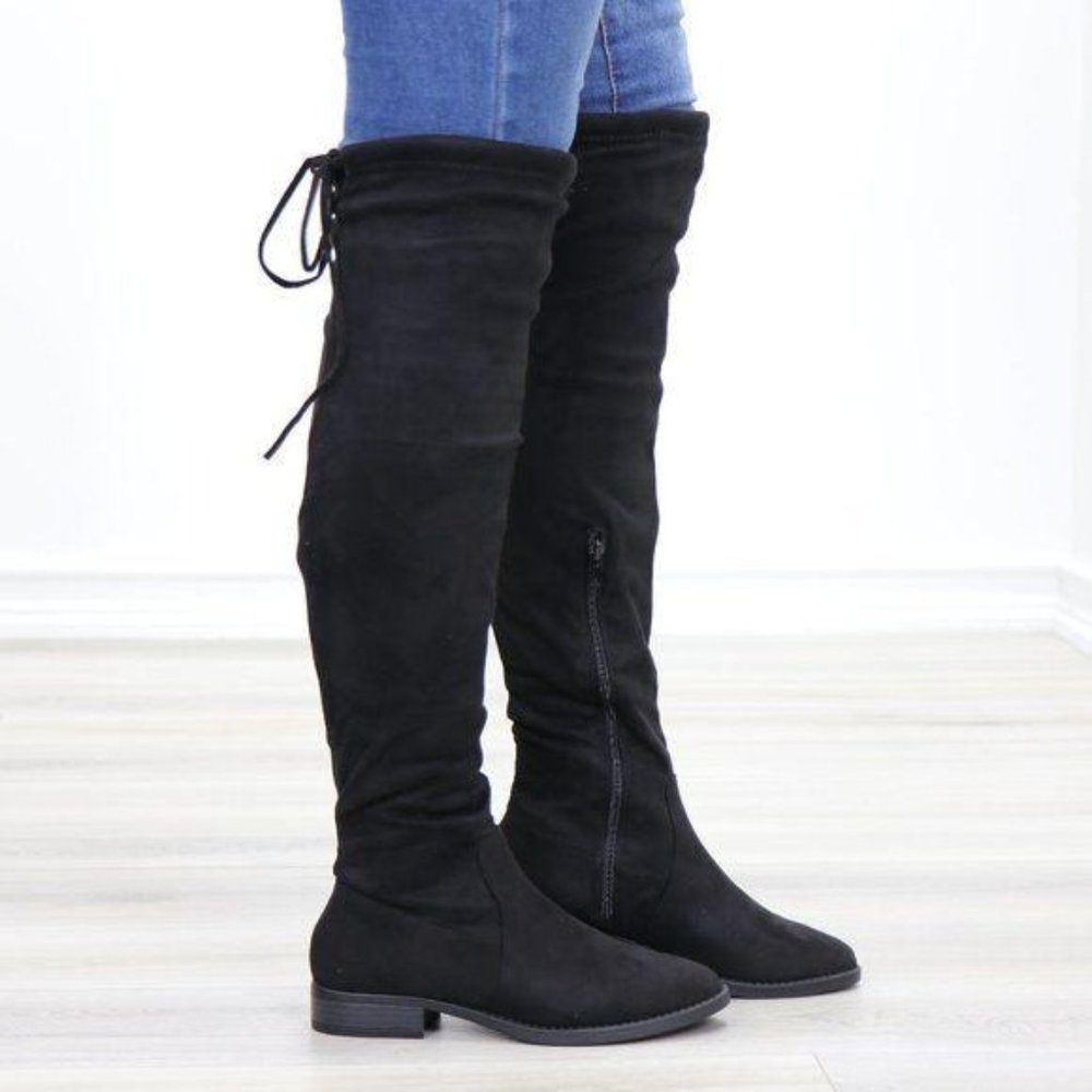 Sexy Over The Knee Boots With Lace Up Back - Picture 5 of 13